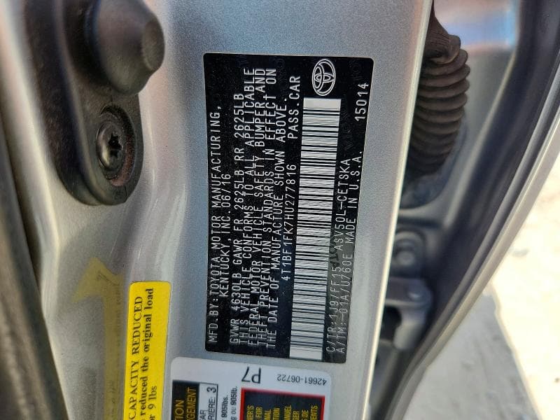 2017 TOYOTA CAMRY SE SE 12