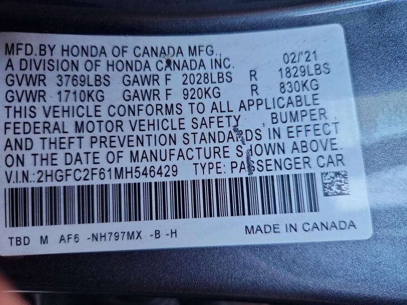 2021 HONDA CIVIC LX LX 13