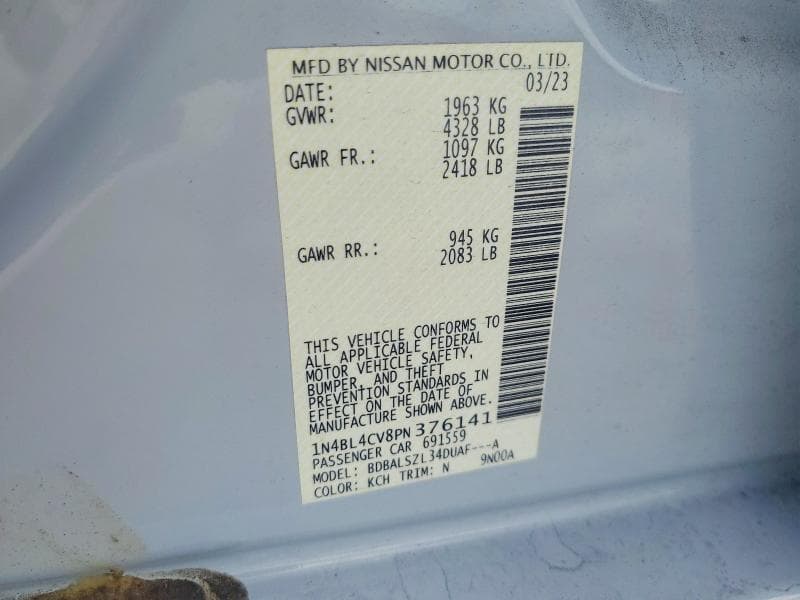 2023 NISSAN ALTIMA 2.5 SR 12