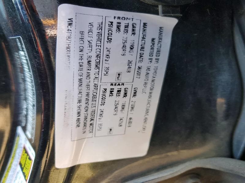 2018 TOYOTA CAMRY XLE V6 XLE V6 12