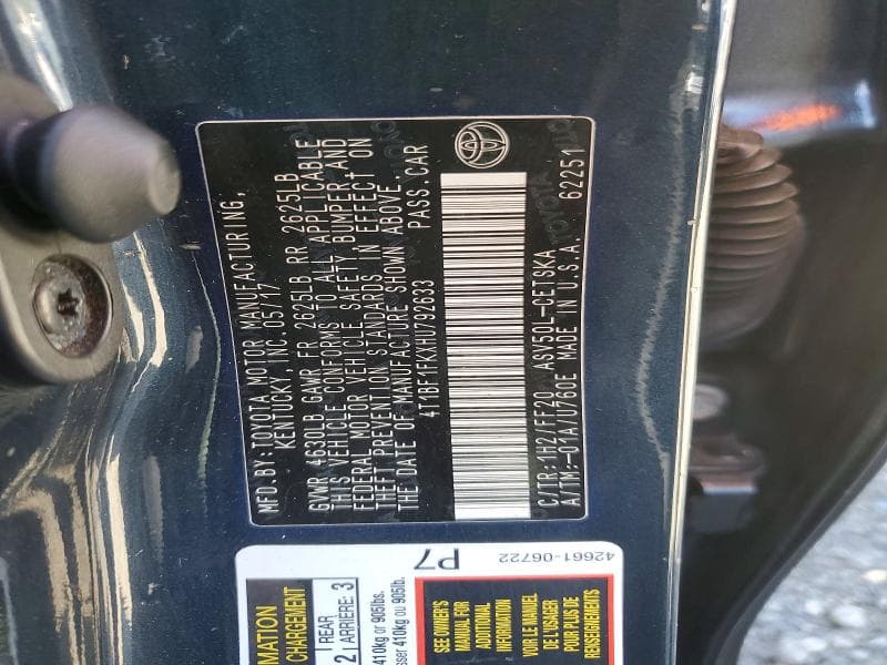 2017 TOYOTA CAMRY SE 12