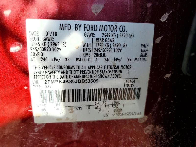 2018 FORD EDGE TITANIUM 12
