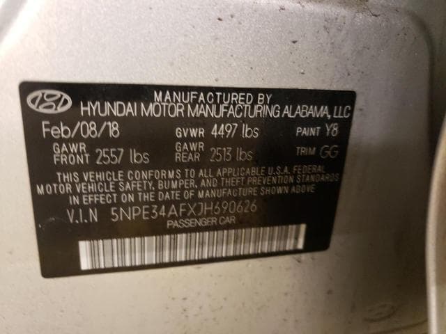 2018 HYUNDAI SONATA SEL 10