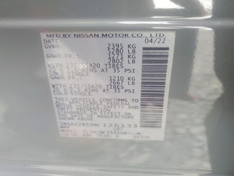 2022 NISSAN MURANO SV 13
