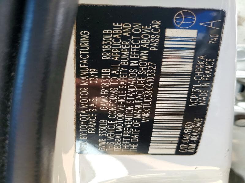 2019 TOYOTA YARIS L L 13