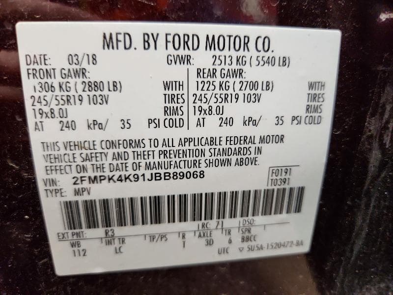 2018 FORD EDGE TITANIUM TITANIUM 13