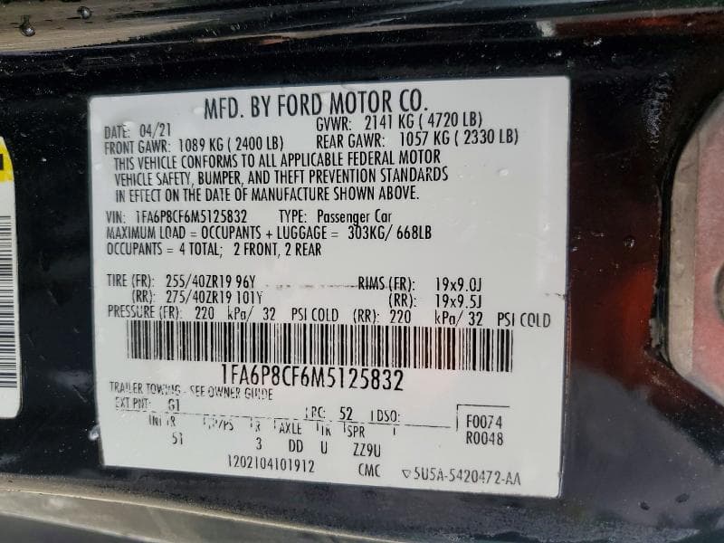 2021 FORD MUSTANG GT 12