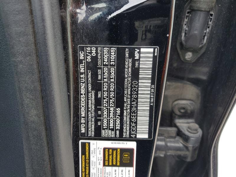 2017 MERCEDES-BENZ GLS 450 4MATIC 450 4MATIC 12