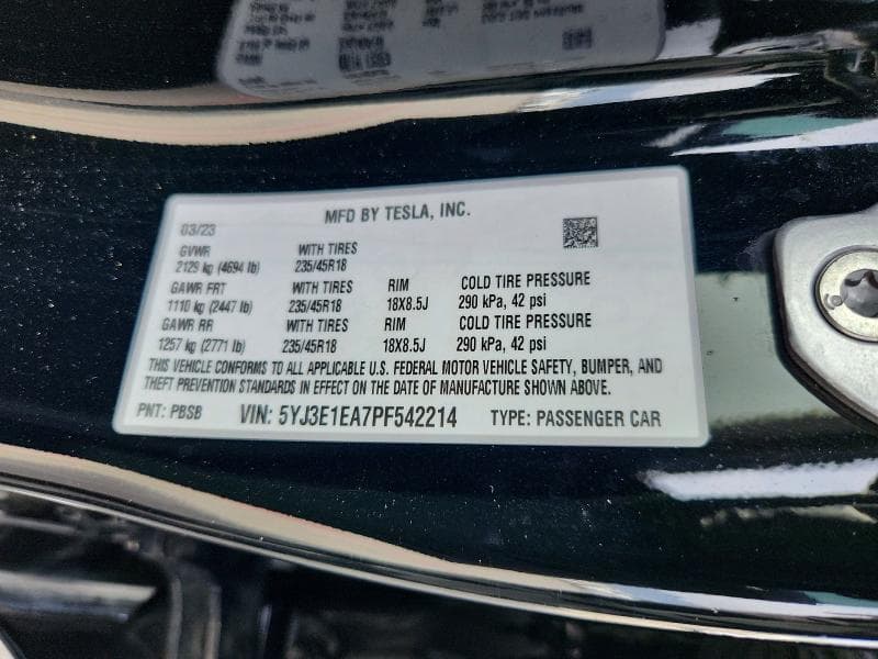 2023 TESLA MODEL 3 12