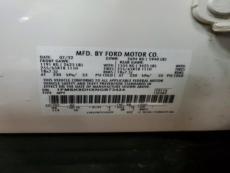 2022 FORD EXPLORER XLT XLT 13