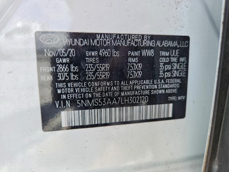 2020 HYUNDAI SANTA FE LIMITED 2.0T 14