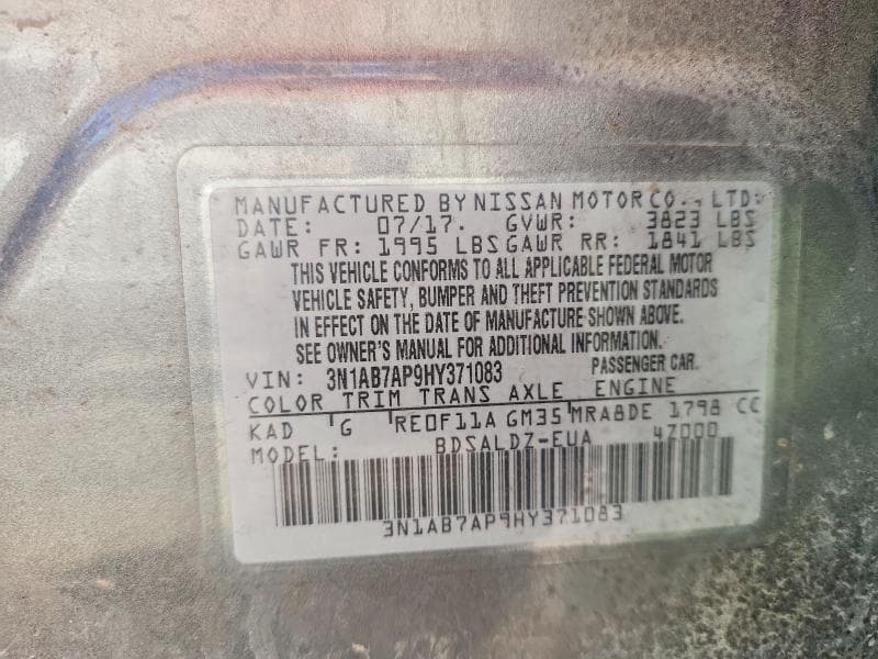 2017 NISSAN SENTRA SV SV 13