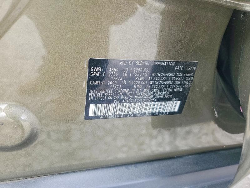 2020 SUBARU OUTBACK PREMIUM 14
