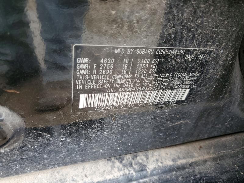 2021 SUBARU LEGACY LIMITED LIMITED 12