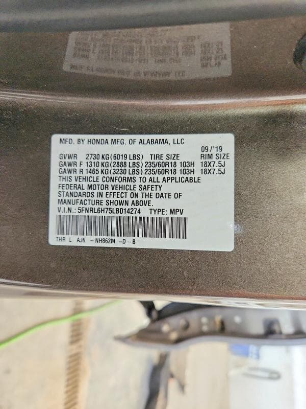 2020 HONDA ODYSSEY EXL EXL 13