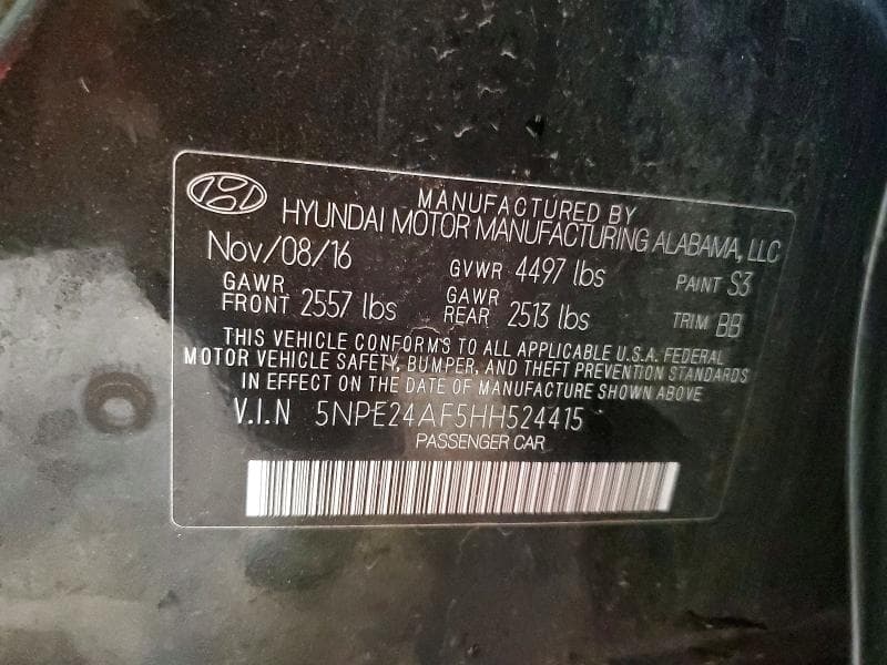 2017 HYUNDAI SONATA SE 12