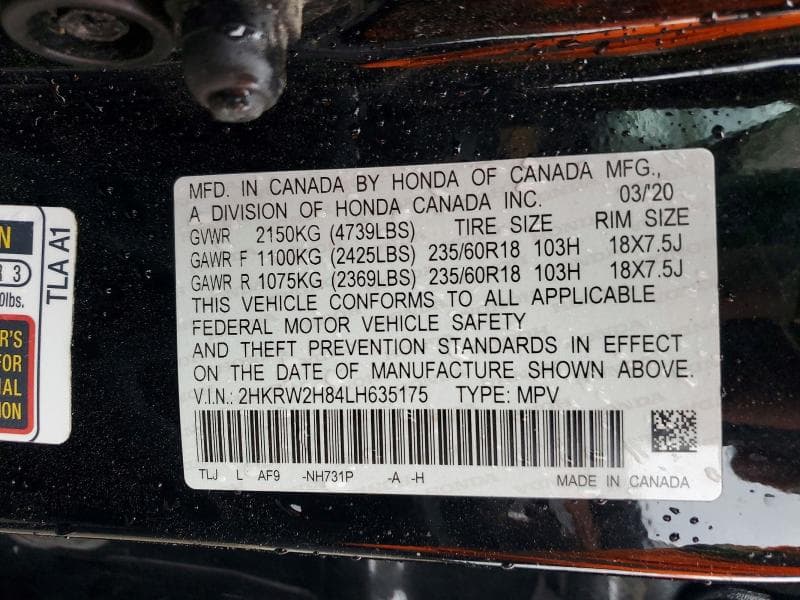 2020 HONDA CR-V EXL 12