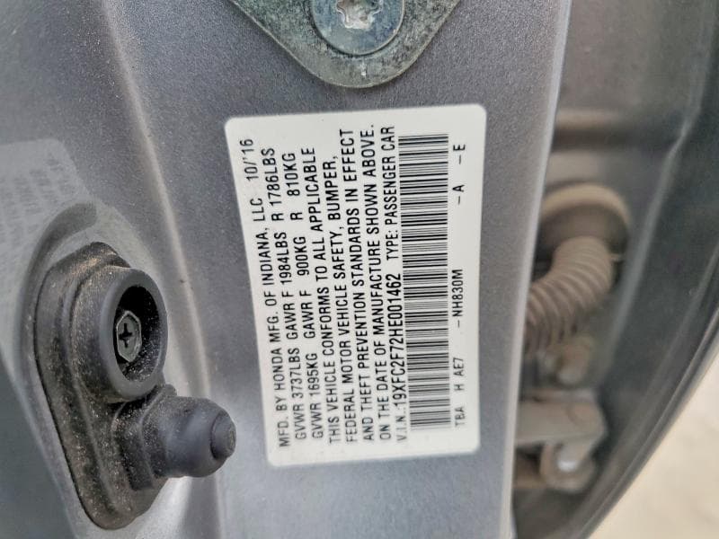 2017 HONDA CIVIC EX 12