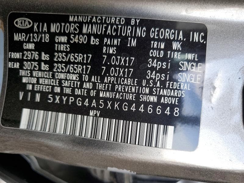 2019 KIA SORENTO LX V6 13