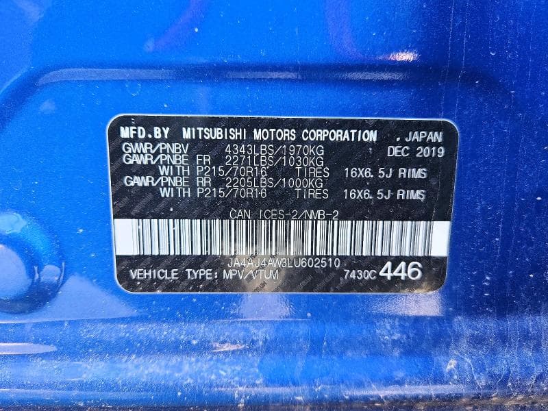 2020 MITSUBISHI RVR SE 14