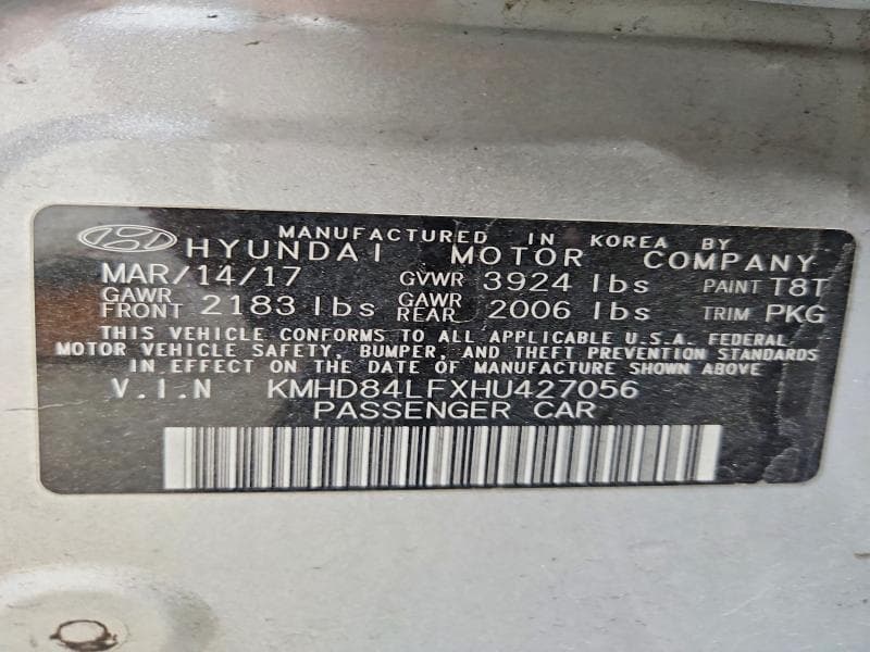 2017 HYUNDAI ELANTRA SE SE 13