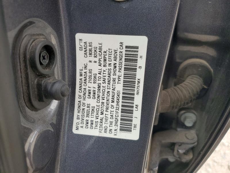 2018 HONDA CIVIC EX EX 12