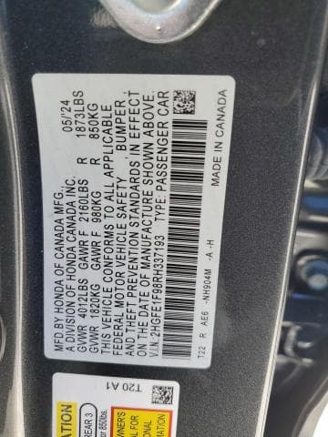 2024 HONDA CIVIC TOURING 13