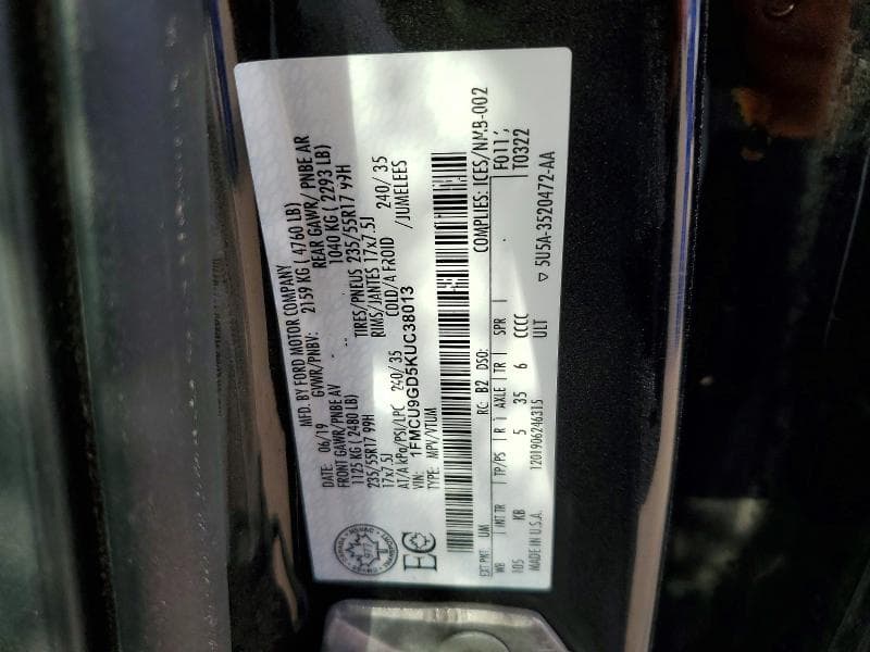 2019 FORD ESCAPE SE 13
