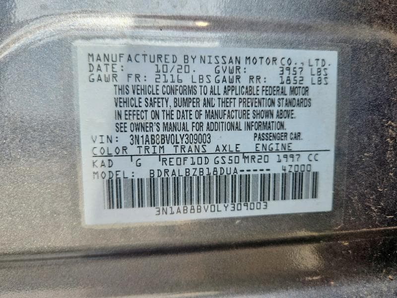 2020 NISSAN SENTRA S S 13