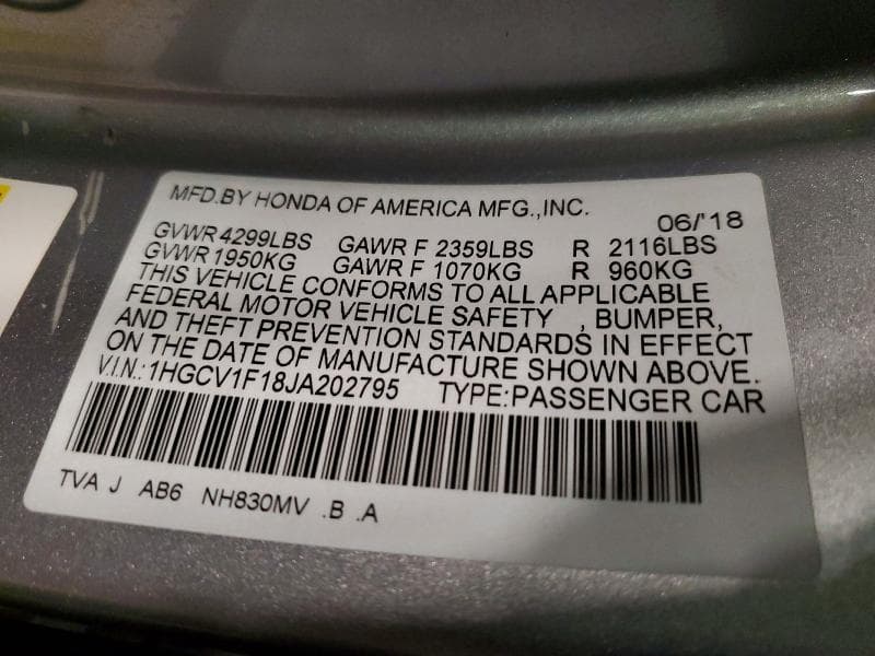2018 HONDA ACCORD LX 13
