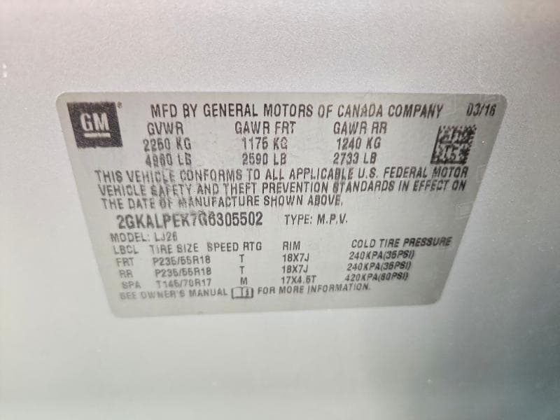 2016 GMC TERRAIN SLT 13