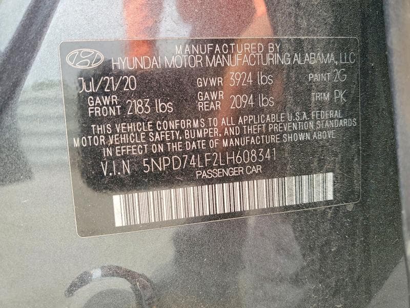 2020 HYUNDAI ELANTRA SE 12