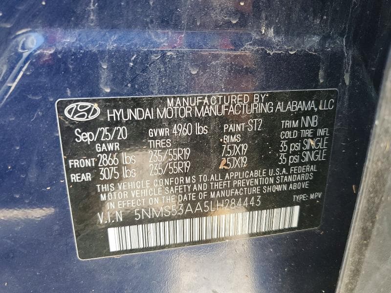 2020 HYUNDAI SANTA FE LIMITED 2.0T LIMITED 2.0T 13