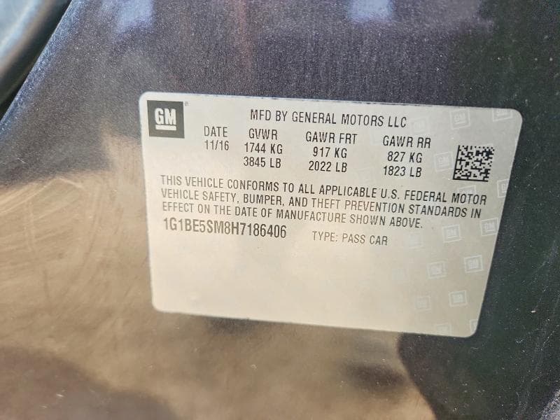 2017 CHEVROLET CRUZE LT 12