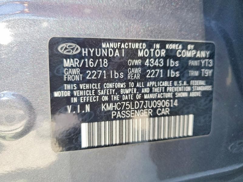 2018 HYUNDAI IONIQ LIMITED 12