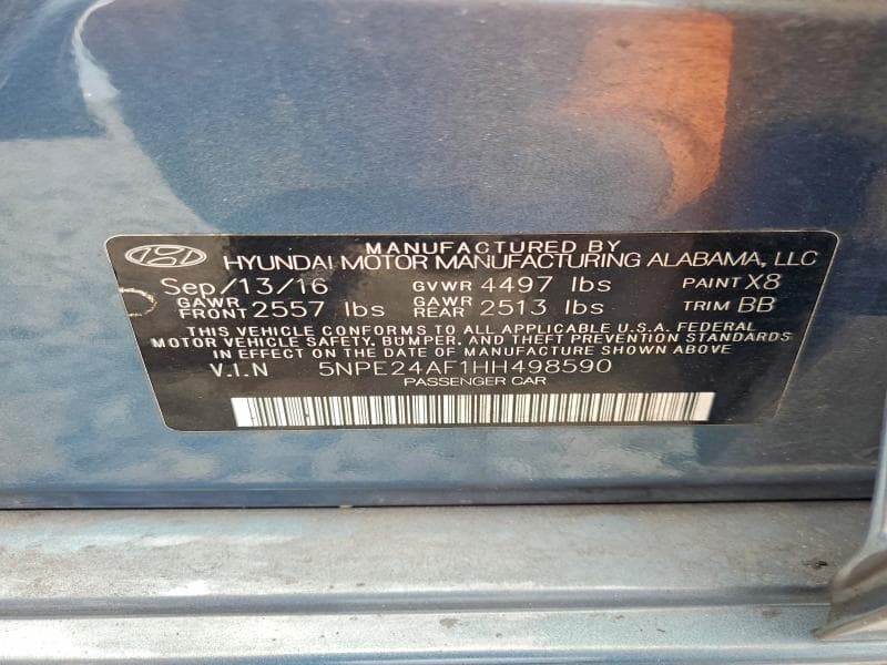2017 HYUNDAI SONATA SE 12