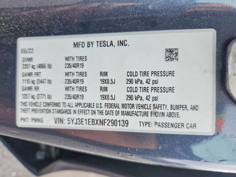 2022 TESLA MODEL 3 12