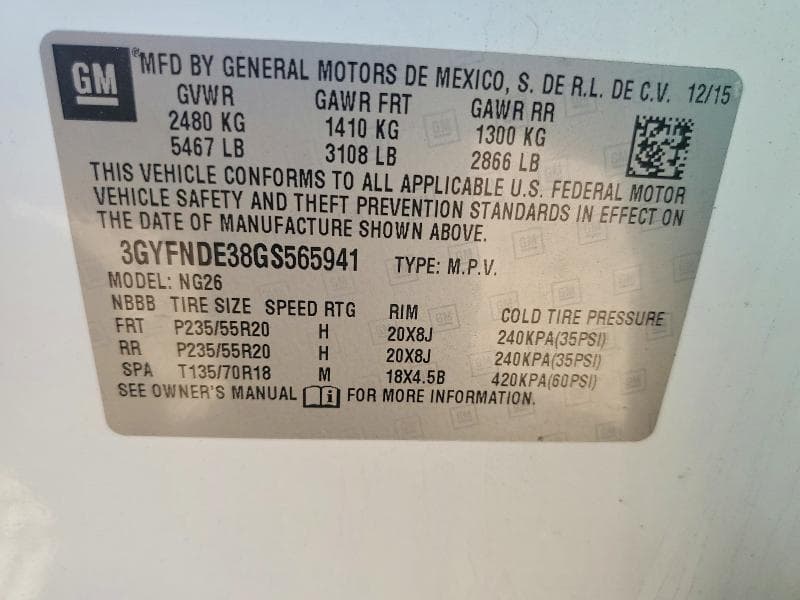 2016 CADILLAC SRX PREMIUM COLLECTION 13