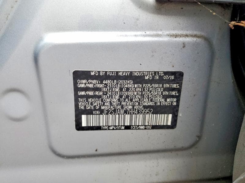 2017 SUBARU FORESTER 2.5I TOURING 2.5I TOURING 12