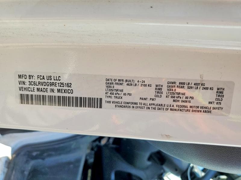 2024 RAM PROMASTER 2500 2500 HIGH 13