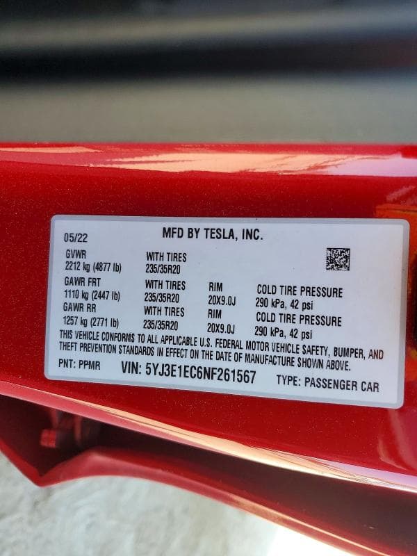 2022 TESLA MODEL 3 12