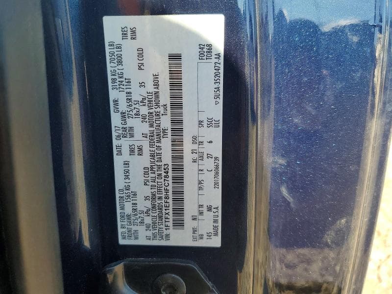 2017 FORD F150 SUPER CAB SUPER CAB 12