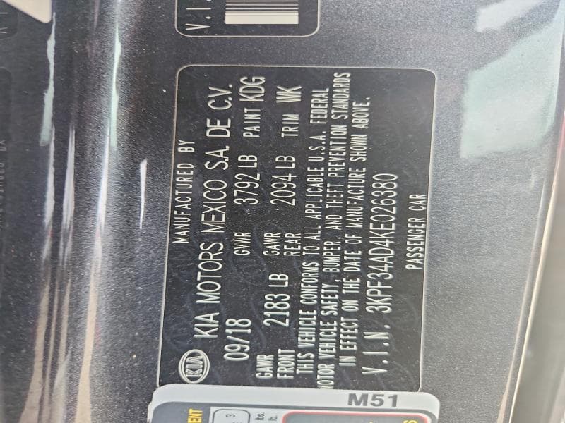 2019 KIA FORTE S S 12
