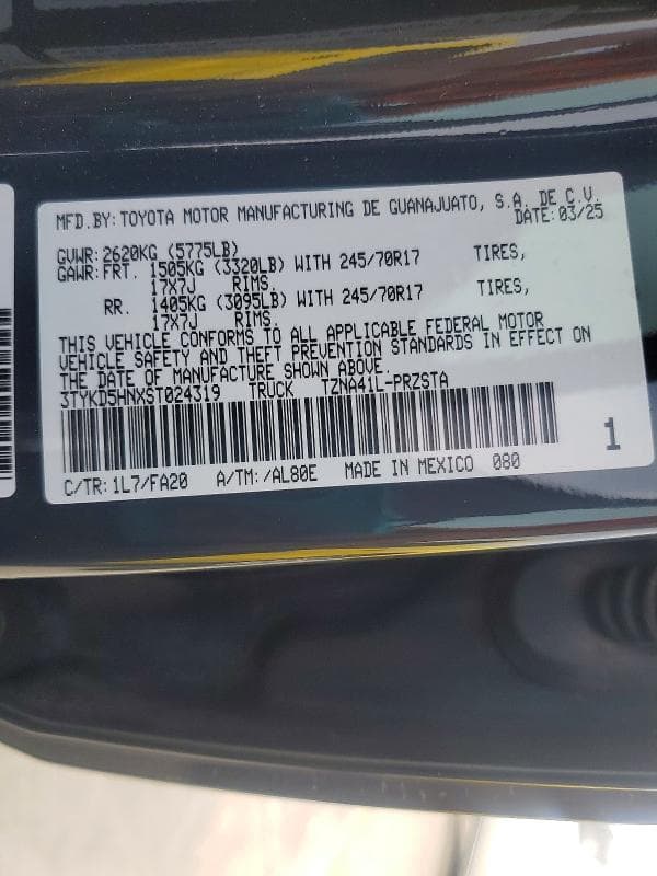 2025 TOYOTA TACOMA SR SR 13
