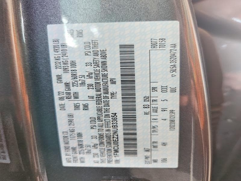2022 FORD ESCAPE HEV PLUG-IN HYBRID HEV 13
