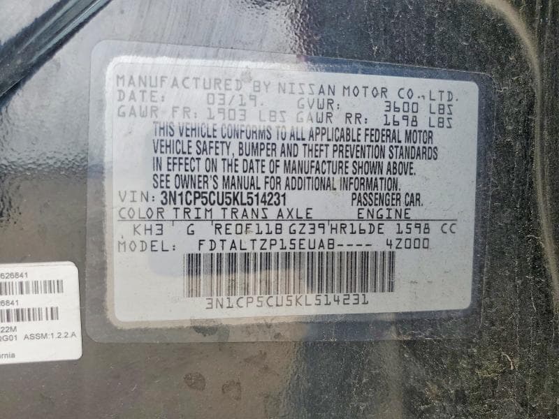 2019 NISSAN KICKS SR 13