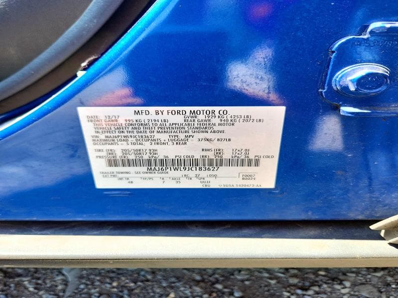2018 FORD ECOSPORT TITANIUM TITANIUM 13