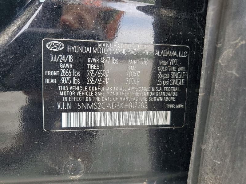 2019 HYUNDAI SANTA FE SE SE 13
