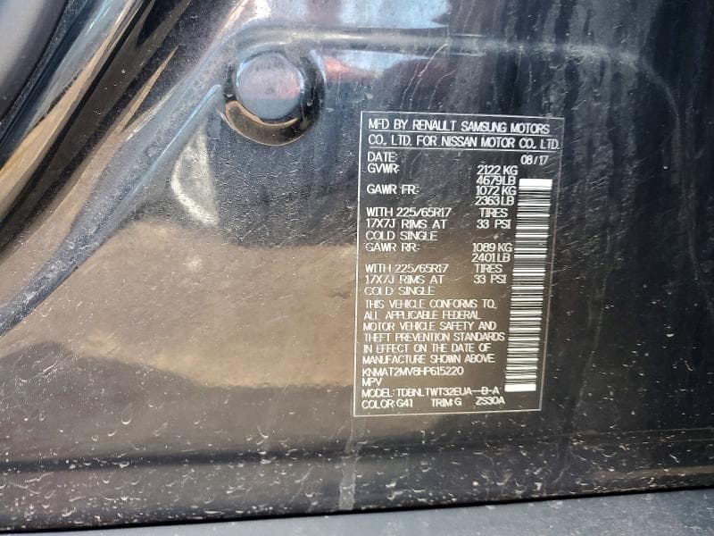 2017 NISSAN ROGUE SV SV 12