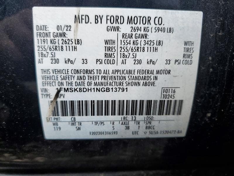 2022 FORD EXPLORER XLT XLT 13